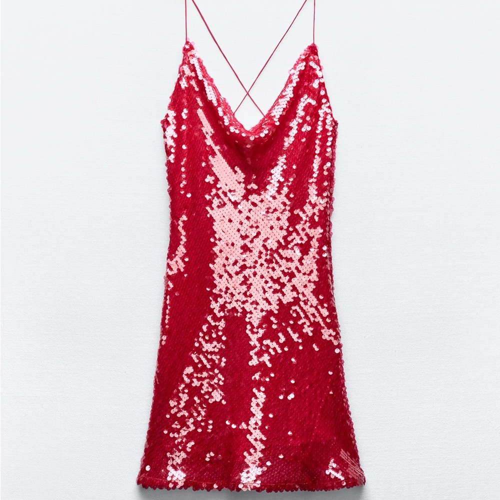 Zara Mini Dress - Red sequin